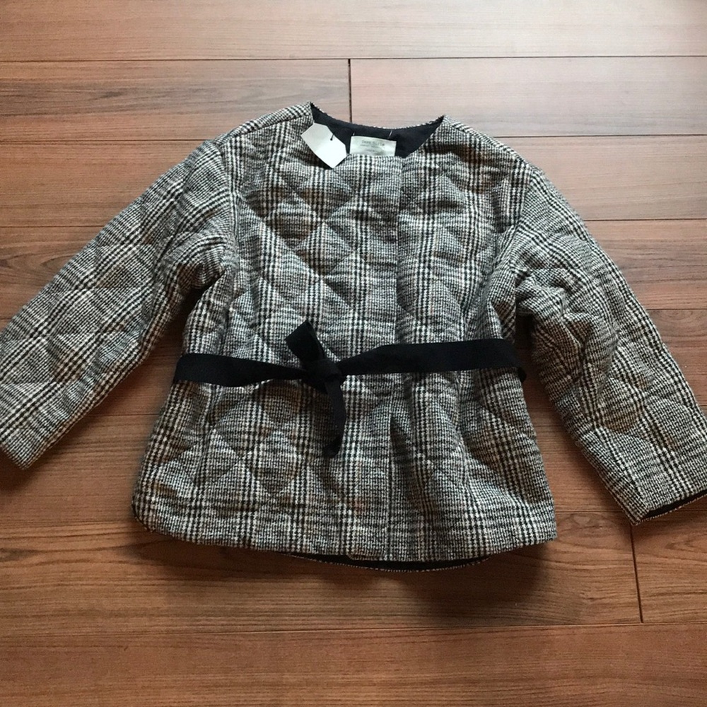 Zara girls quilted plaid jacket-NWT